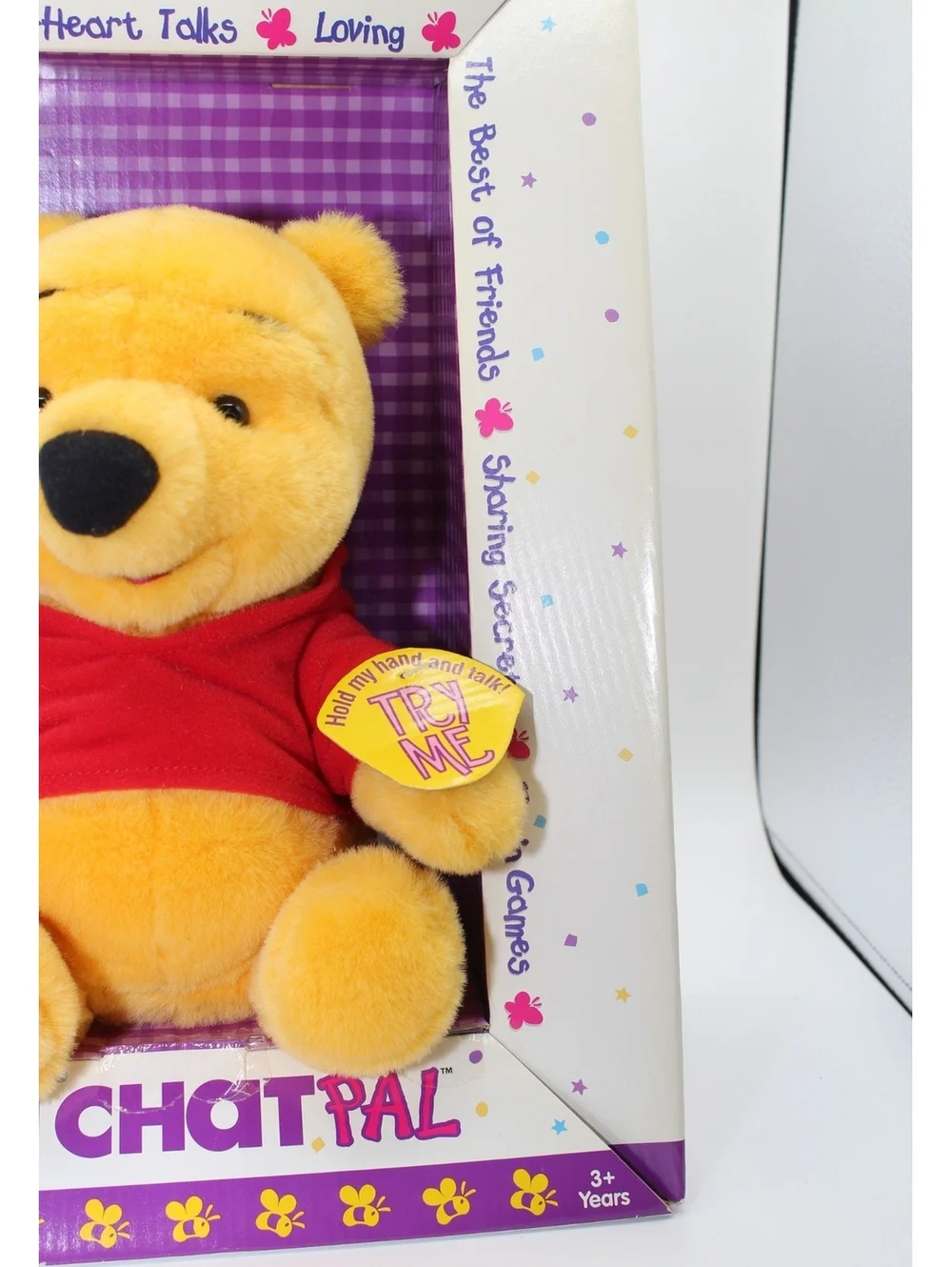 Vintage Disney 1999 Heart to Heart Talks W/ Pooh Chatpal Plush Doll Mattel 24362
